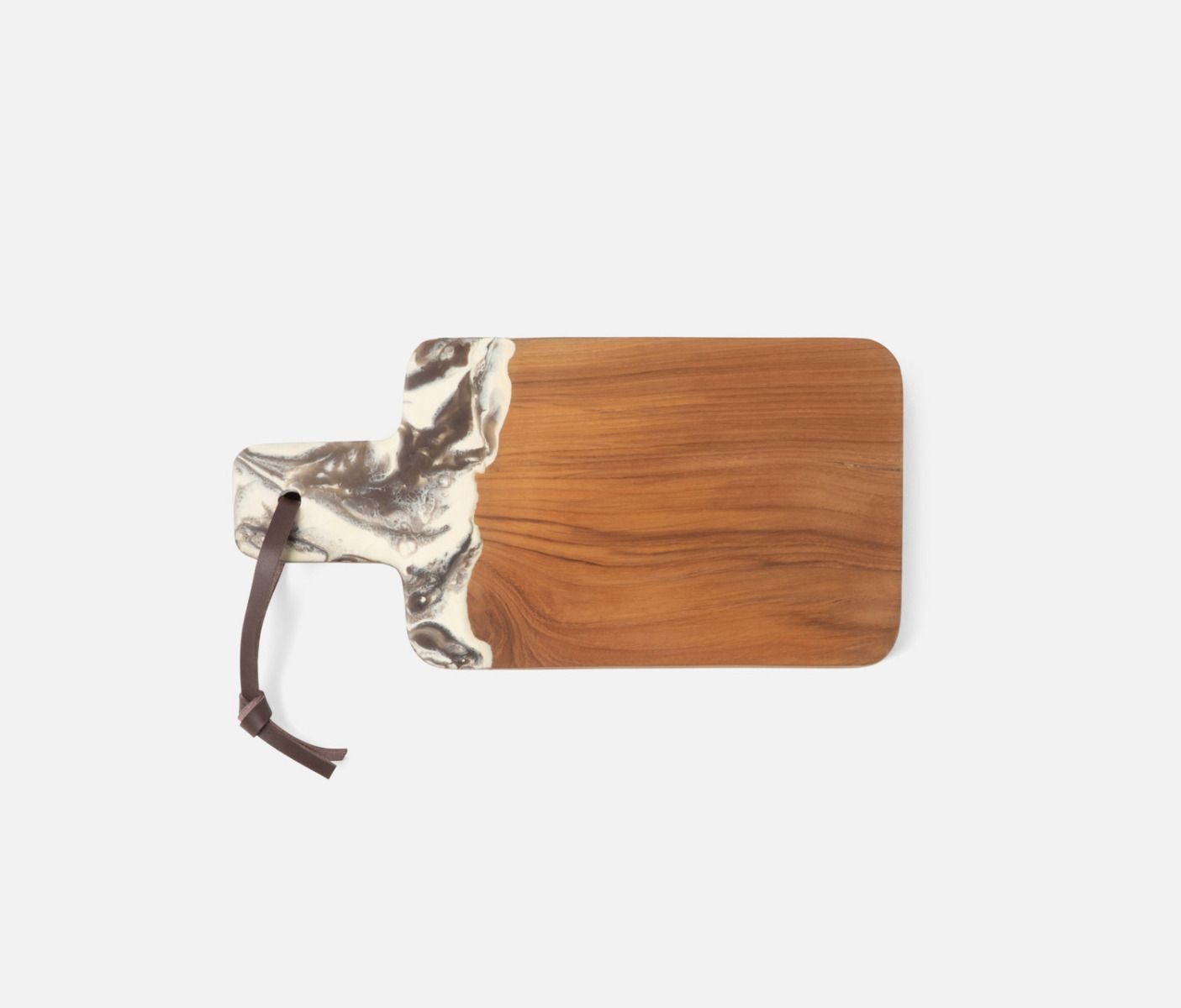Austin Swirled Resin/Natural Teak Serving Board