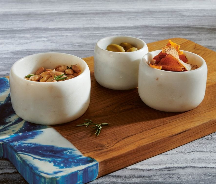 Austin Swirled Resin/Natural Teak Serving Board