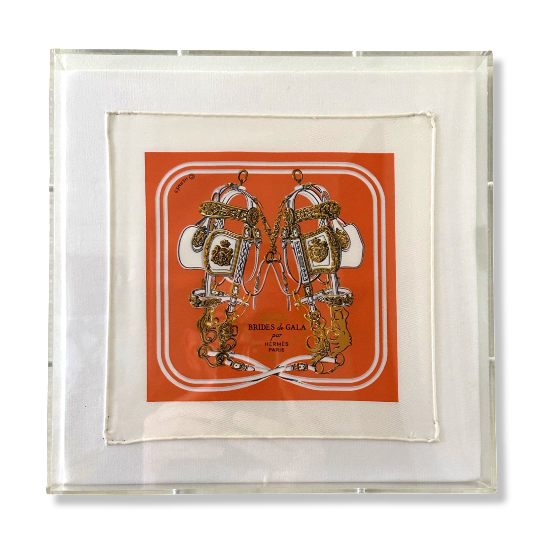 Framed Hermes Silk Scarves