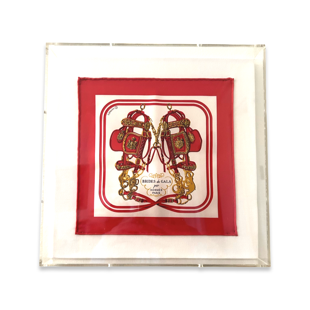 Framed Hermes Silk Scarves