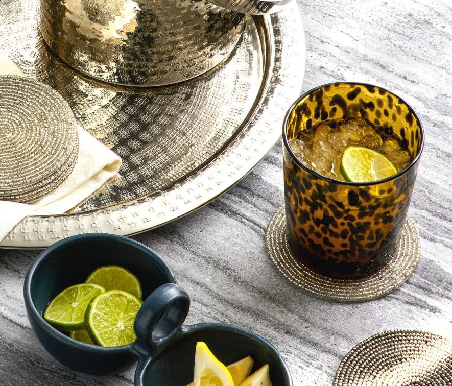 Tortoise Hand Blown Glassware