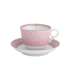 Mottahedeh Pink Lace Tea Cup/Saucer