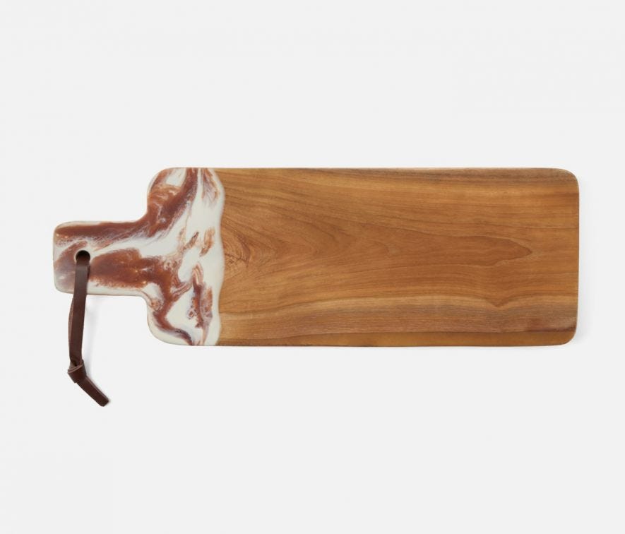 Austin Swirled Resin/Natural Teak Serving Board