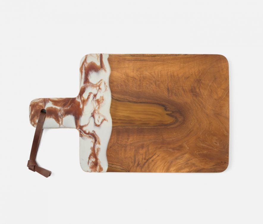 Austin Swirled Resin/Natural Teak Serving Board