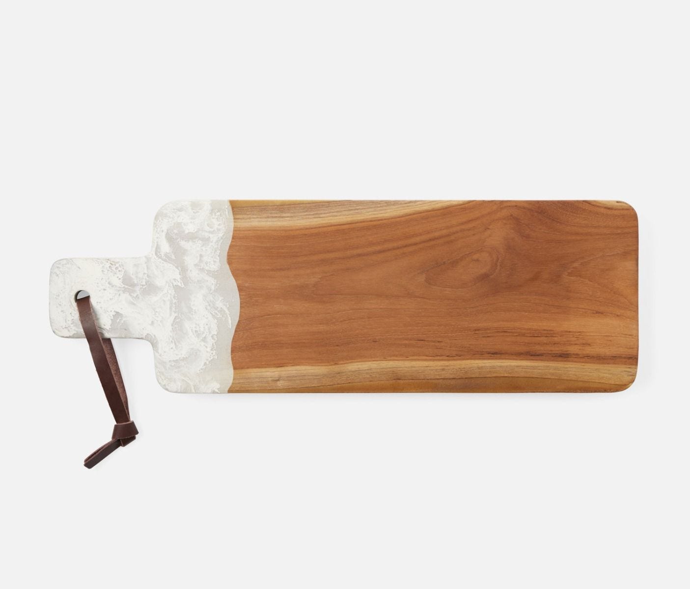 Austin Swirled Resin/Natural Teak Serving Board
