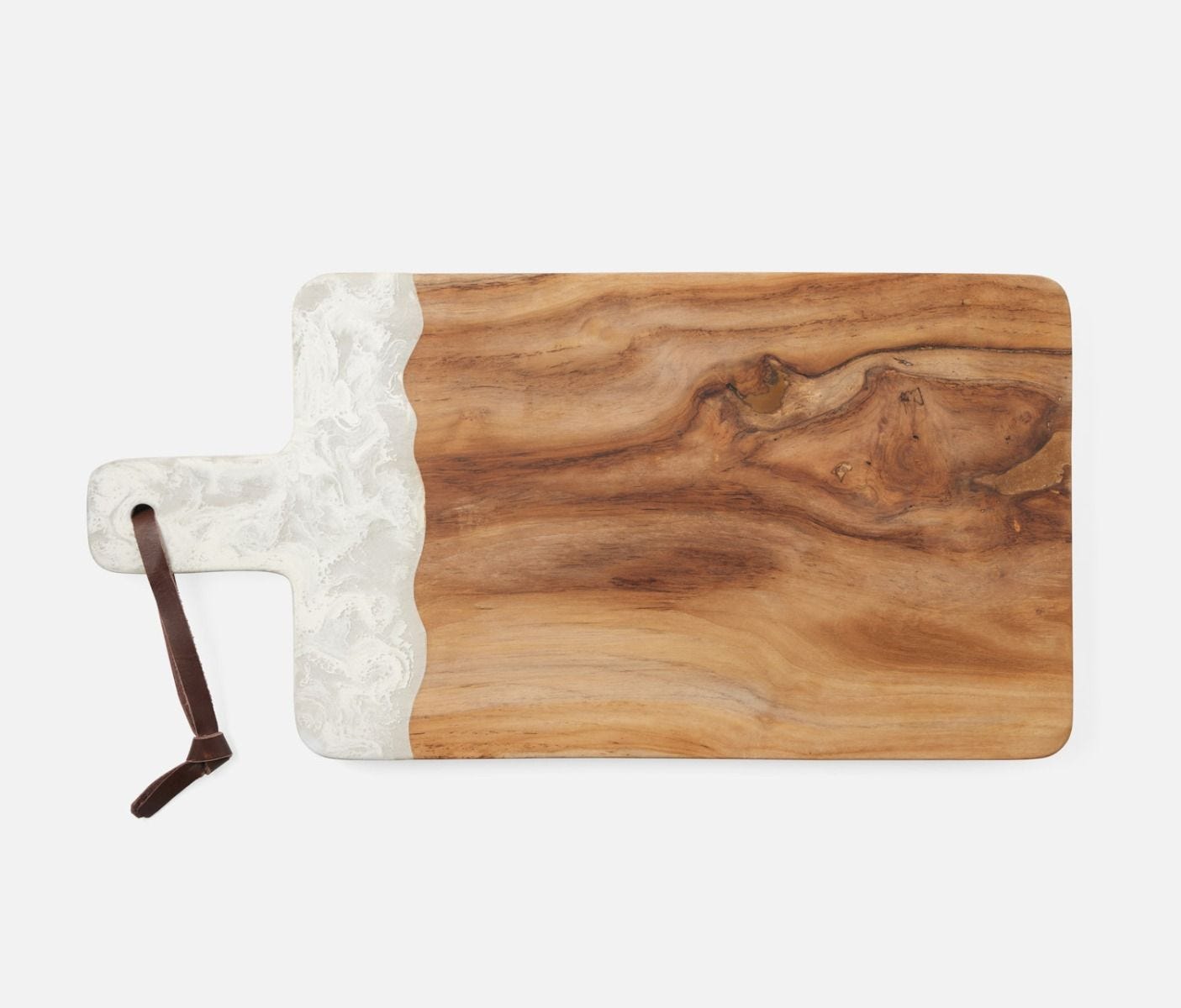 Austin Swirled Resin/Natural Teak Serving Board