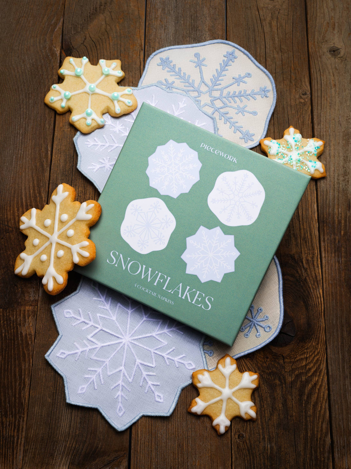 Snowflake Cocktail Napkins - Set of 4