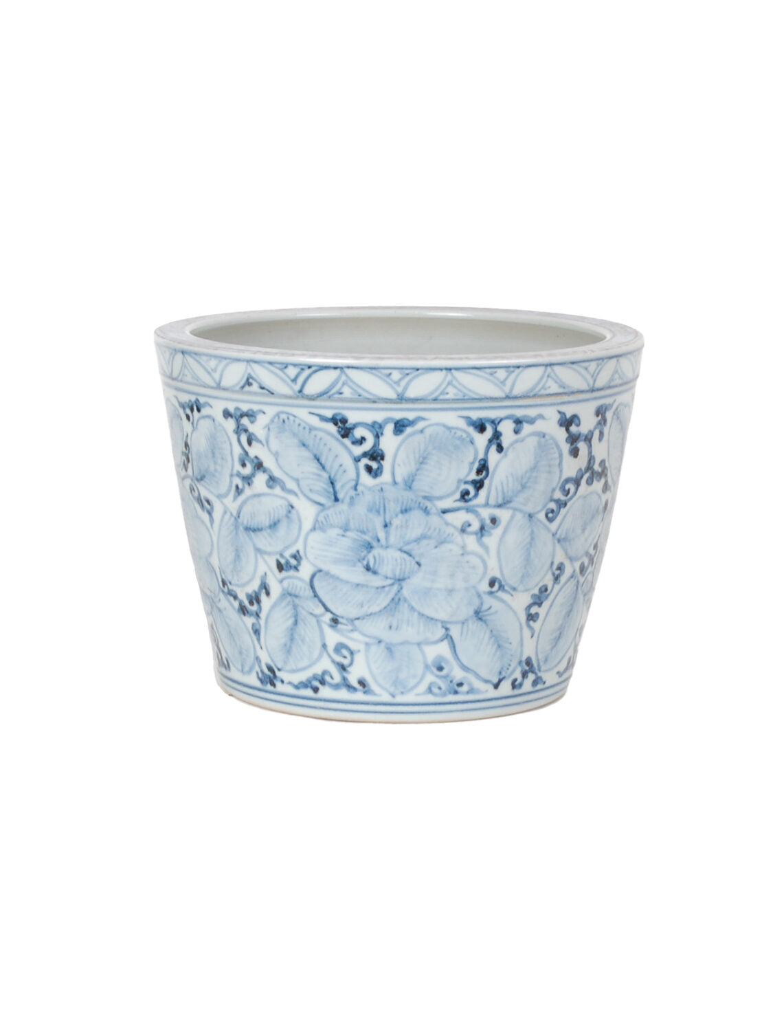 Blue and White Floral Planter
