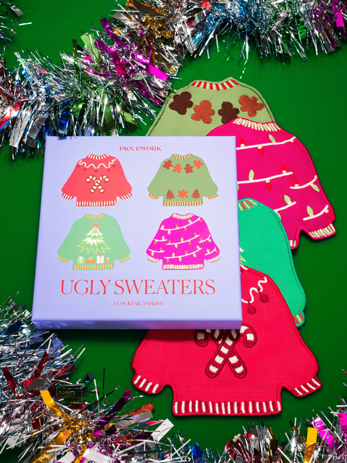 🎄HOLIDAY🎄Ugly Sweaters Cocktail Napkins - Set of 4