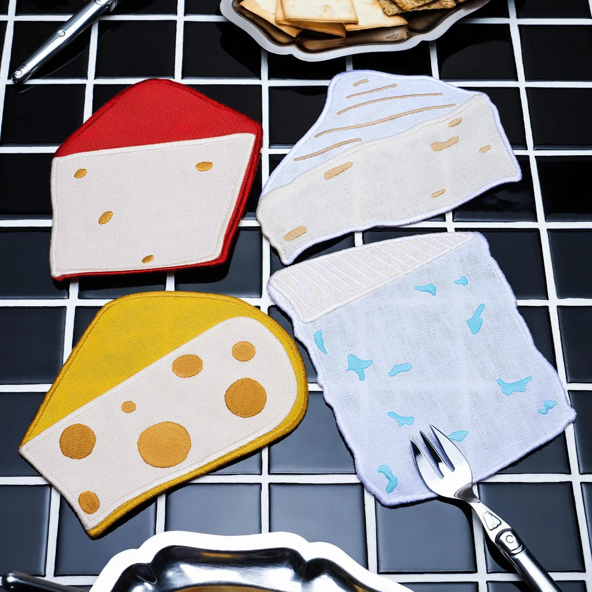 Cheese Cocktail Napkins - Set of 4