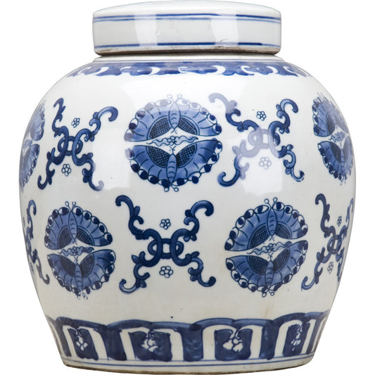 Blue & White HEI Circle Lidded Jar