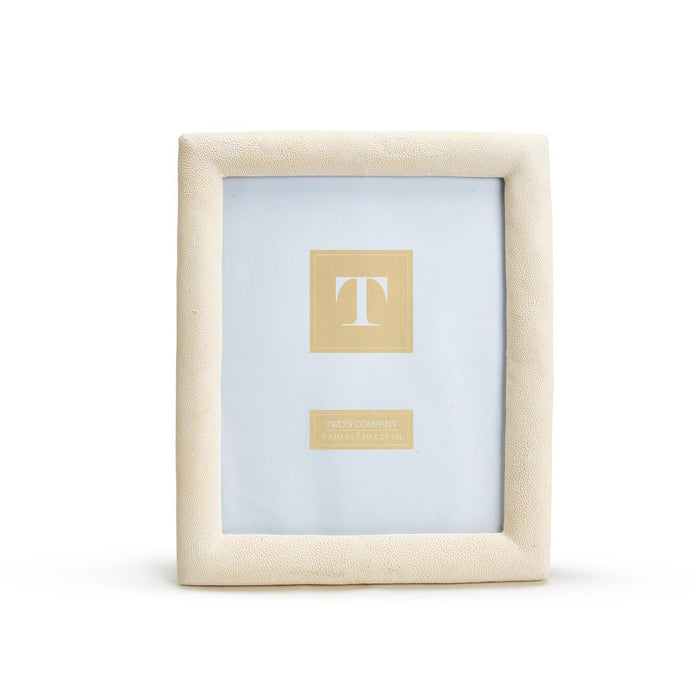 Ivory Shagreen Embossed Photo Frames