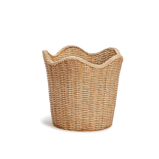 Basket Weave Pattern Cachepot with Scalloped Edge