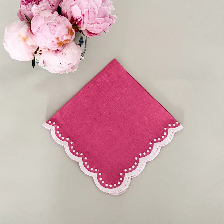 Pink Dots Table Linens Set/4
