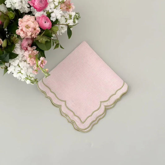 Petal w/Green Table Linens Set/4