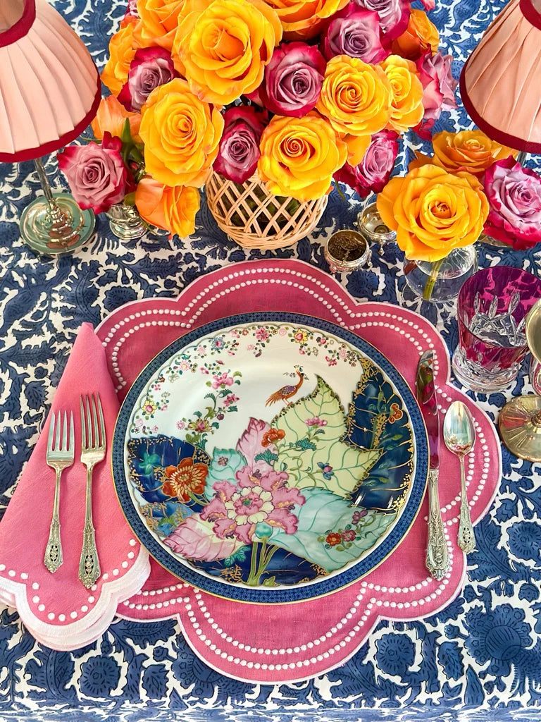 Pink Dots Table Linens Set/4