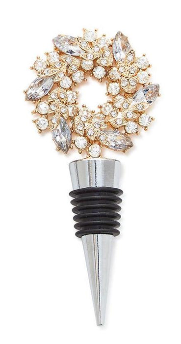Holiday Wreath Jeweled Bottle Stoppers