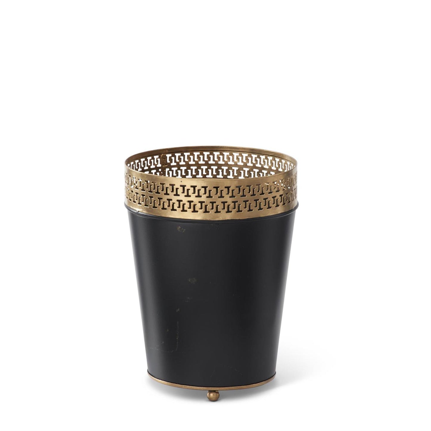 Black w/ Gold Rim Metal Container