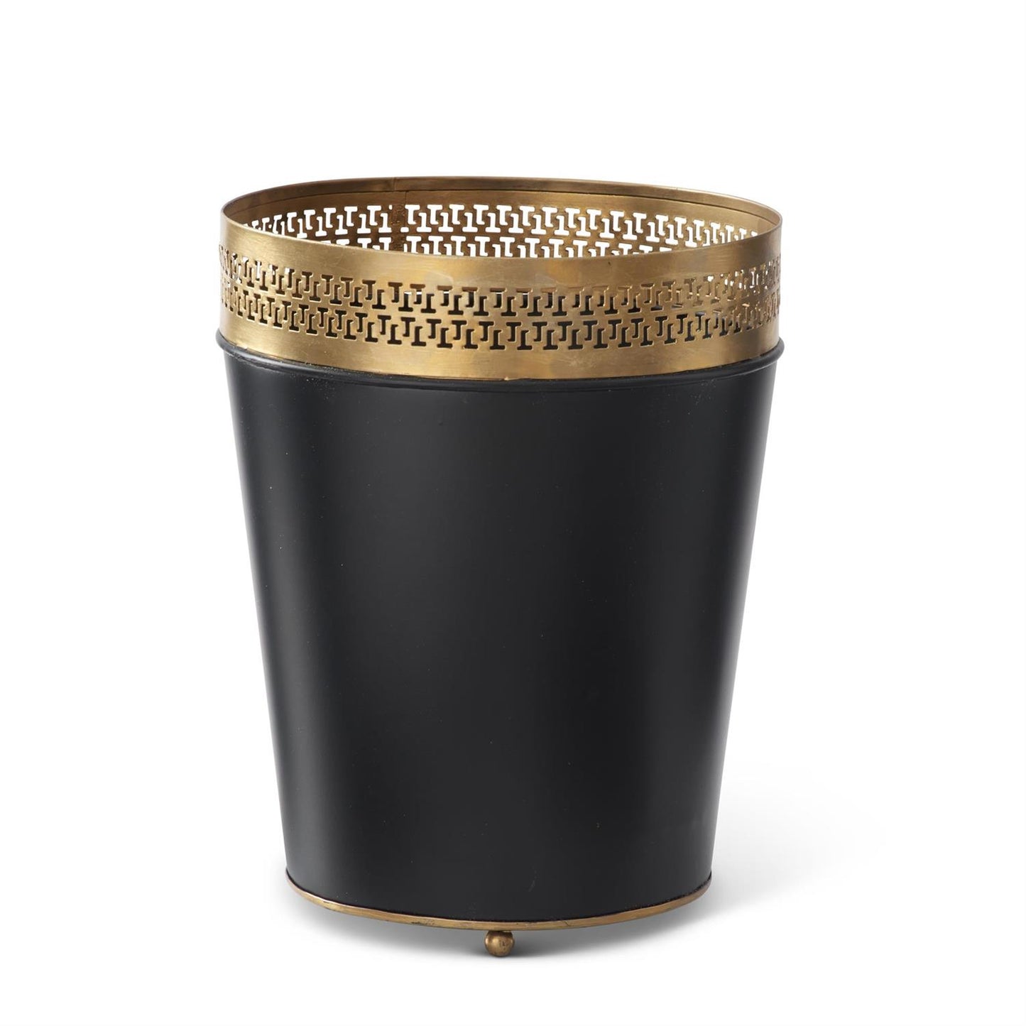 Black w/ Gold Rim Metal Container