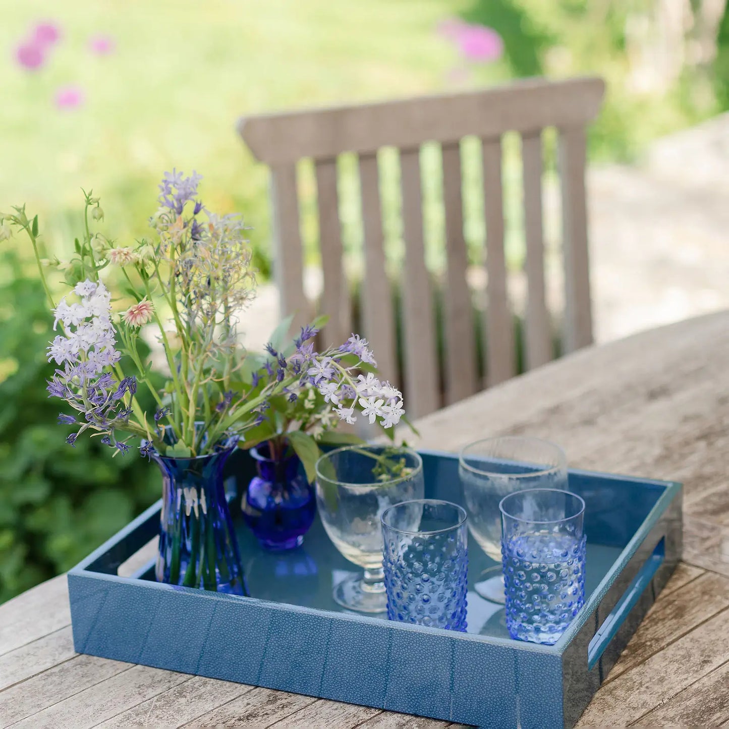 Blue Shagreen Tray