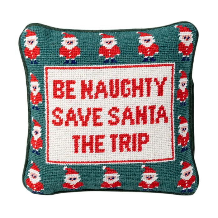 Be Naughty Needlepoint Pillow