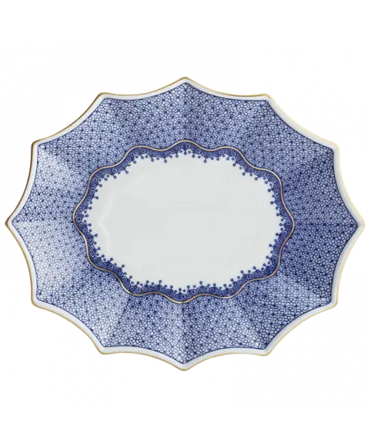 Mottahedeh Blue Lace Fluted Tray