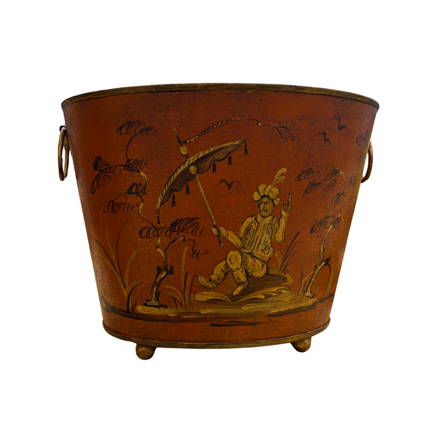 Hand Painted Chinoiserie Cachepot