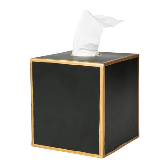 Custom Hand Painted Tissue Box - Gold Rubbed/Antiqued