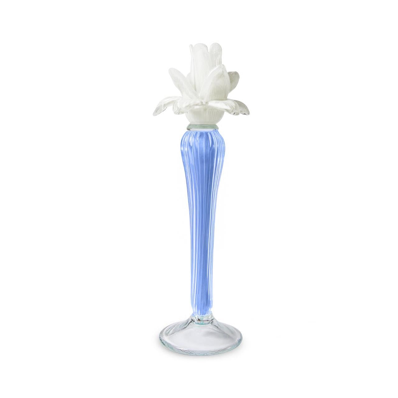 Hand Blown Glass Flower Candle Holders