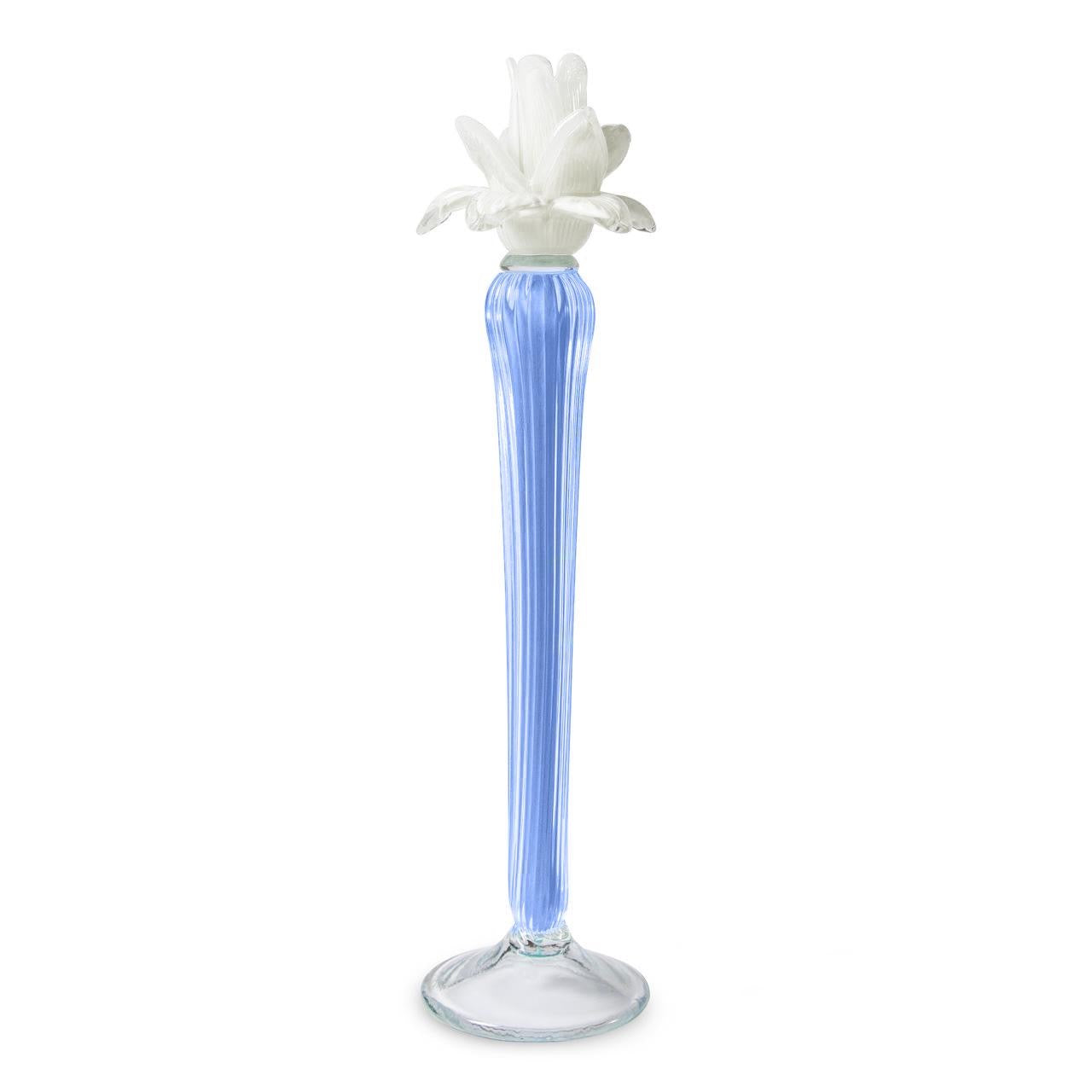 Hand Blown Glass Flower Candle Holders