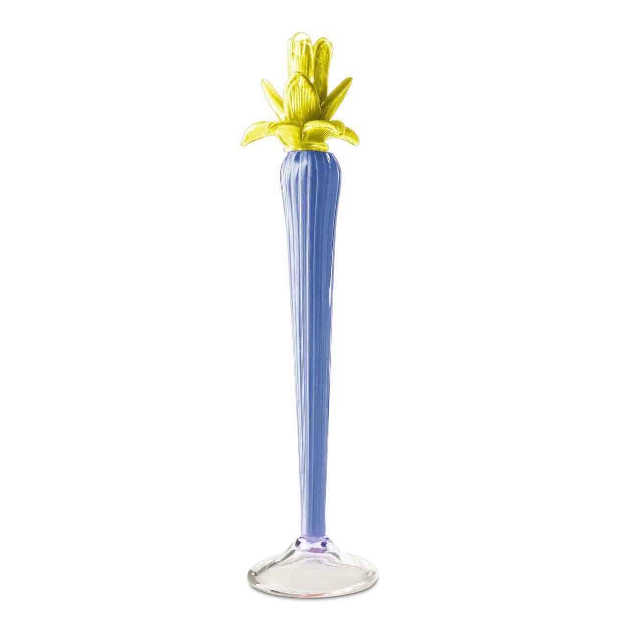 Hand Blown Glass Flower Candle Holders