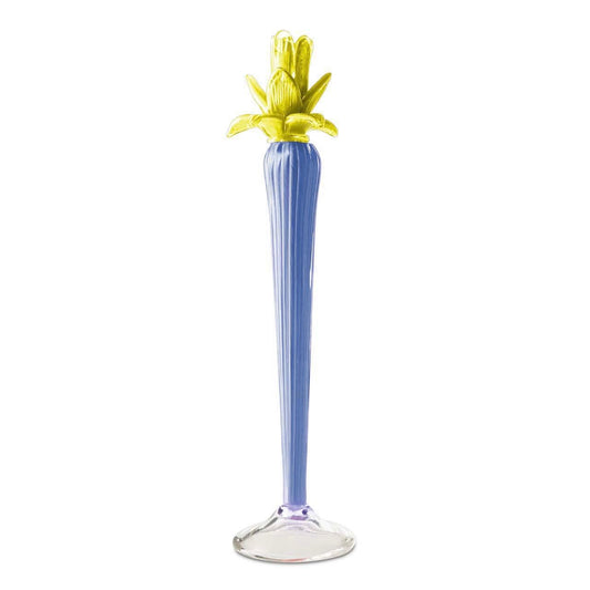 Hand Blown Glass Flower Candle Holders