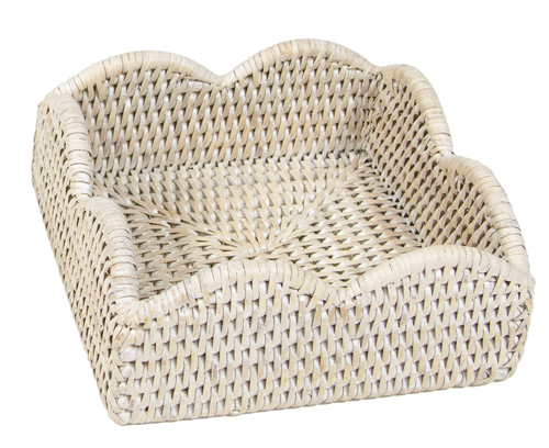 Scallop Rattan Luncheon Napkin Holder