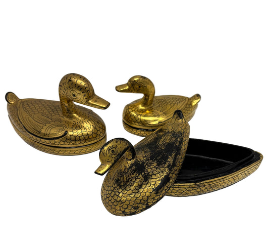 Burmese Lacquered Duck Boxes