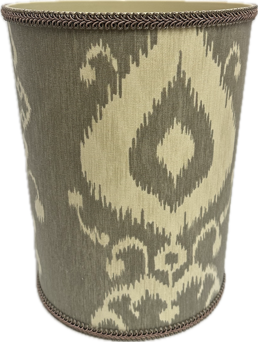 Wastebasket - Grey Ikat