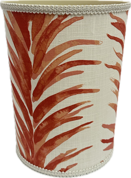 Wastebasket - Fern Leaf Orange