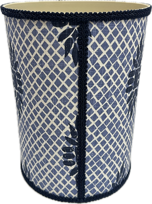 Wastebasket - Lattice Navy