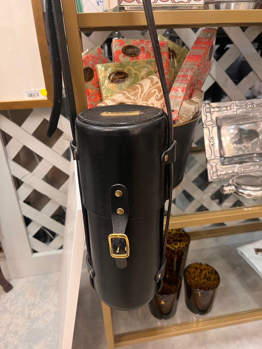 Handmade Leather Beverage Tote with Lid