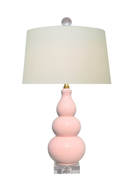 Porcelain Soft Pink Gourd  Lamp