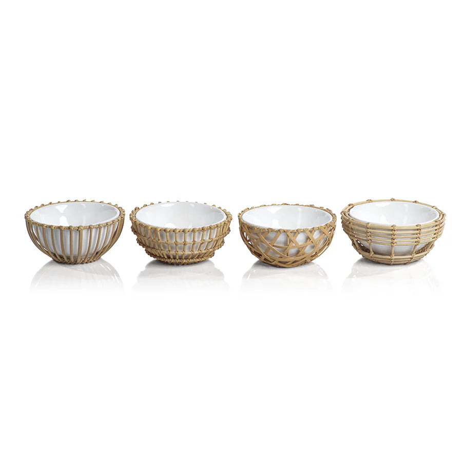 Wicker & Bamboo Condiment Bowls