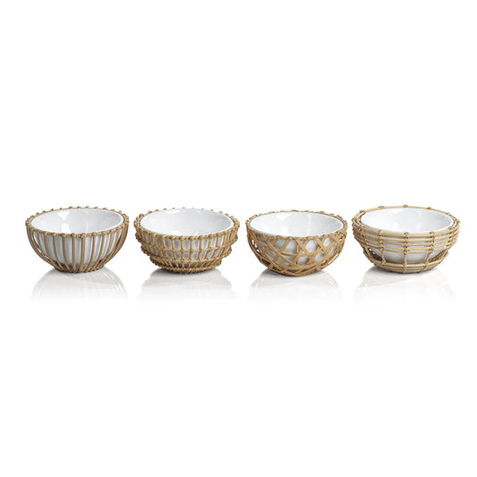 Wicker & Bamboo Condiment Bowls