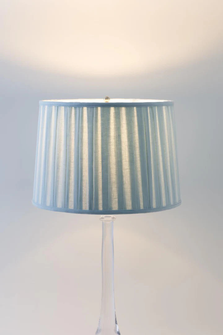 Pale Blue Box Pleat Shade
