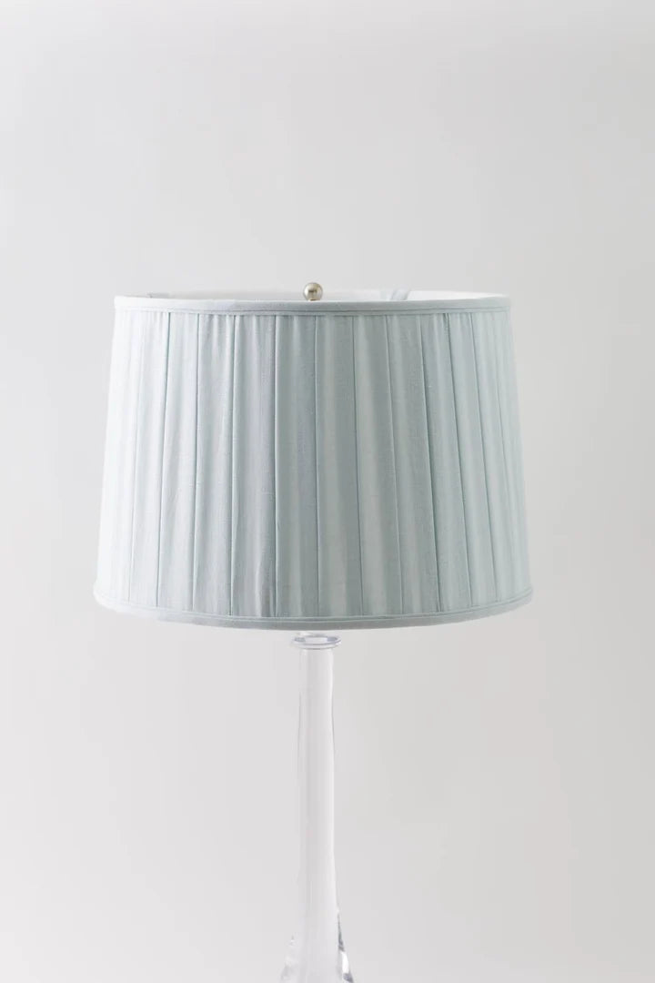 Pale Blue Box Pleat Shade