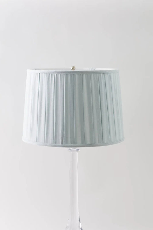 Pale Blue Box Pleat Shade
