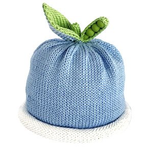 Blue Pea/White Roll Hat