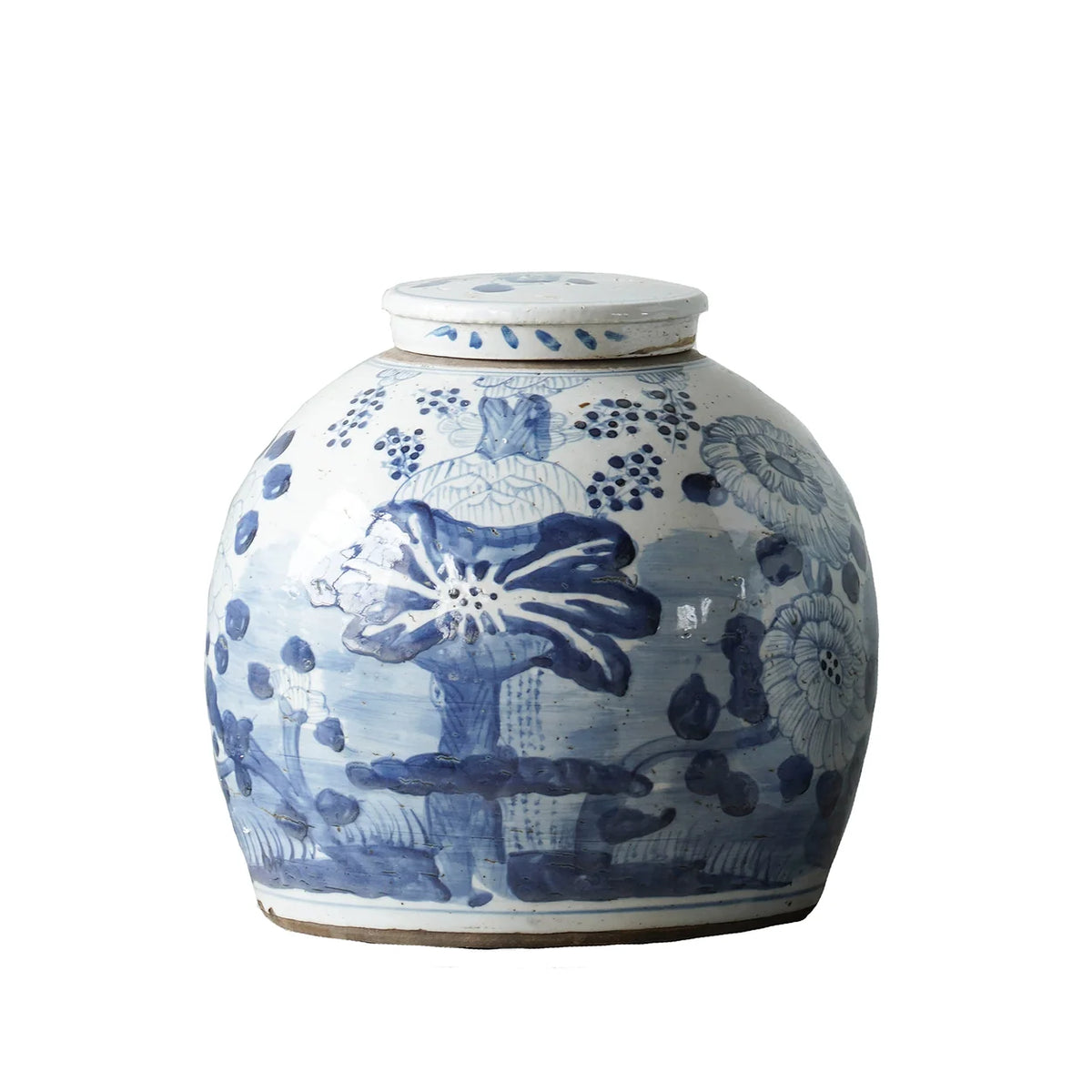 Hand-Painted Jar With Lotus Flower