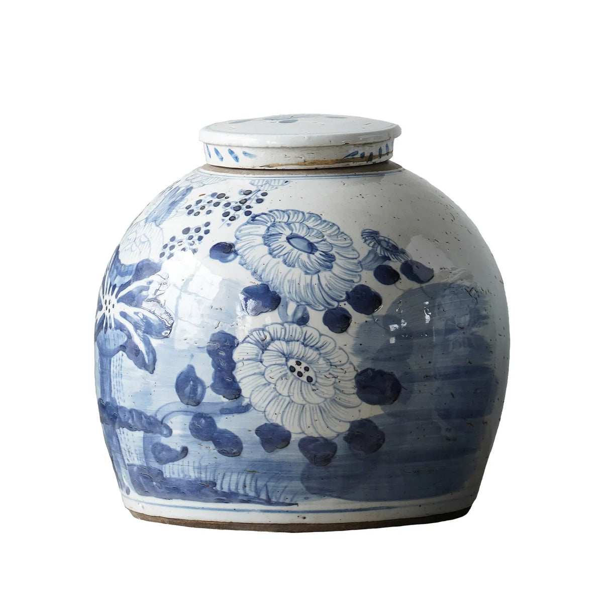 Hand-Painted Jar With Lotus Flower