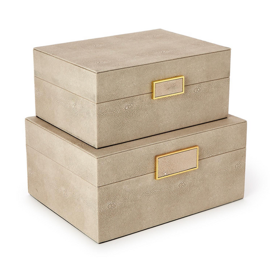 Brussels, Cream Shagreen Decorative Boxes