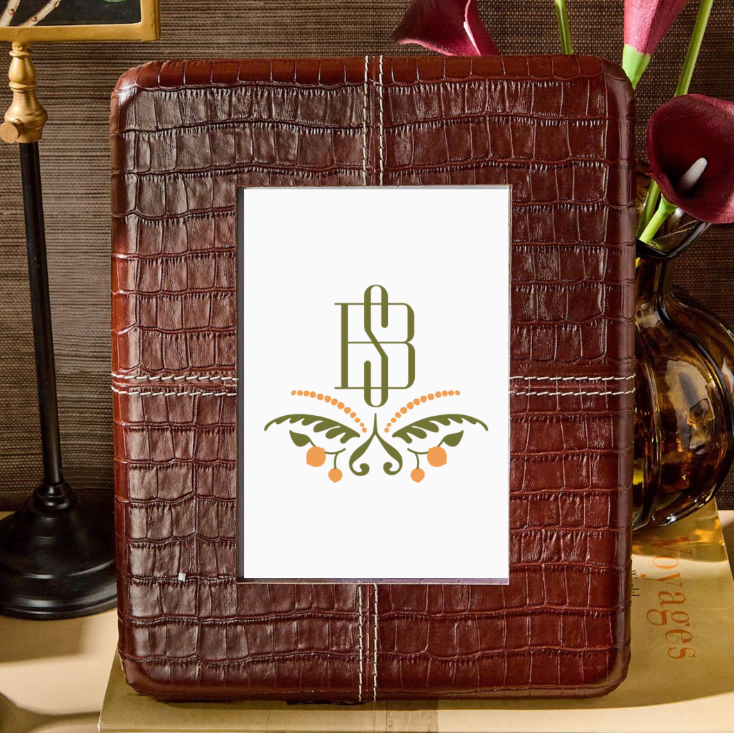 Chestnut  Leather Pattern Photo Frame