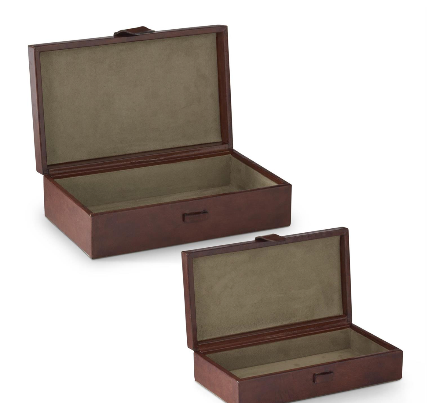 Brown Leather Suede Lined Boxe